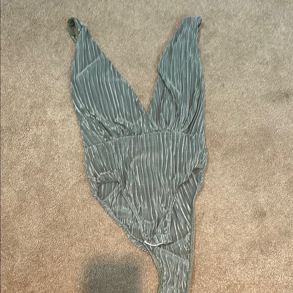Green Pleated Bodysuit